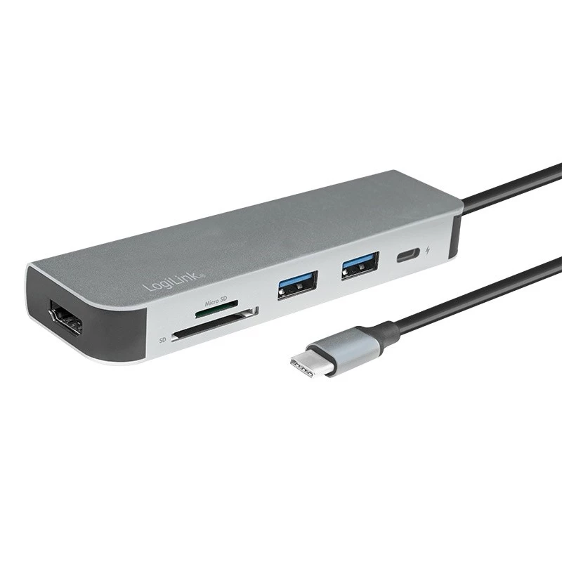 LogiLink UA0343 USB-C-moniporttikeskitin alumiini USB 3.2 2nd Gen Mult