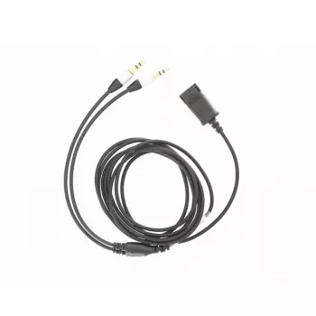 Äänisovitinkaapeli Tellur QD – 2×3,5 mm plugi, 2,2 m, musta