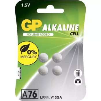 GP alkalinen nappiparisto 76A/LR44/V13GA 1,5V 4 kpl:n pakkaus blister