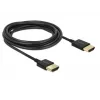DeLOCK Slim High Quality - HDMI Ethernet-kaapelilla - HDMI (M) - HDMI (M) - 25cm - kolmoiseristys - musta - 4K-tuki (85117)