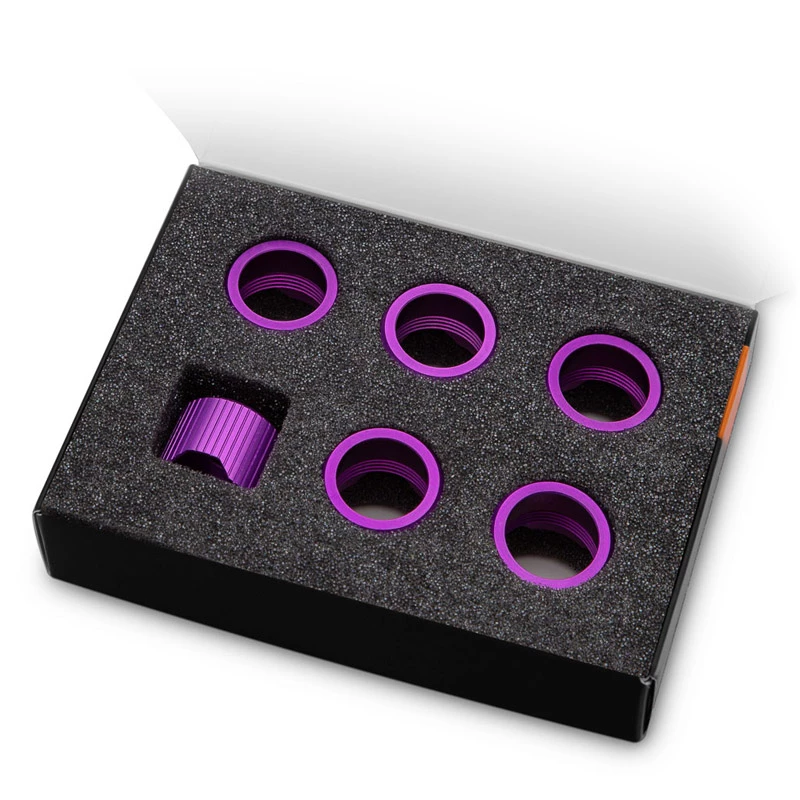 EK Water Blocks EK-Quantum Torque Puristusrenkaat STC 16, Violetti, 6 kpl:n pakkaus