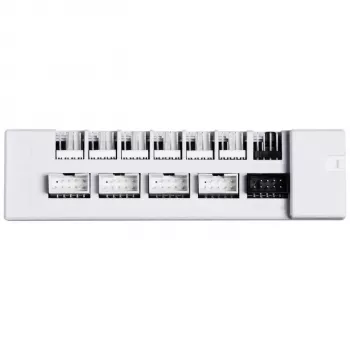 USB- ja PWM-keskitin Lian Li EDGE HUB EG-HUB01W — 4× USB, 6× PWM, valkoinen