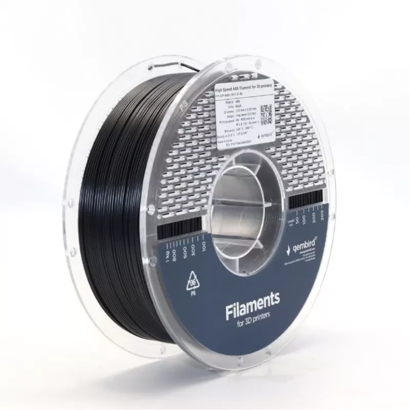 Filamentti ABS High Speed, 1,75 mm, 1 kg, musta