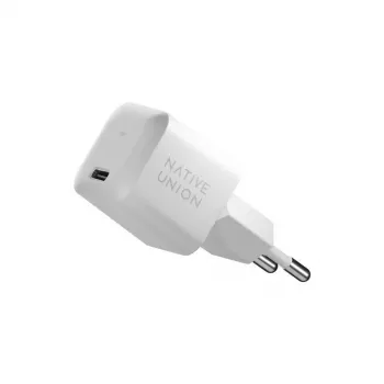 GaN-pikalaturi 30W native union Native Union Fast GaN -laturi PD 30W USB-C 1-portti 100–240V valkoinen kannettavalle älypuhelimelle tabletille ylivirta- ylijännite- ylikuumenemissuojalla
