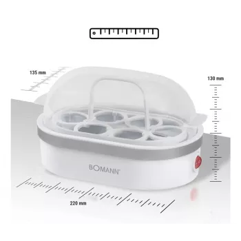 Munankeitin Bomann EK 5022 CB 6 muna(a) 400 W hopea läpinäkyvä valkoinen
