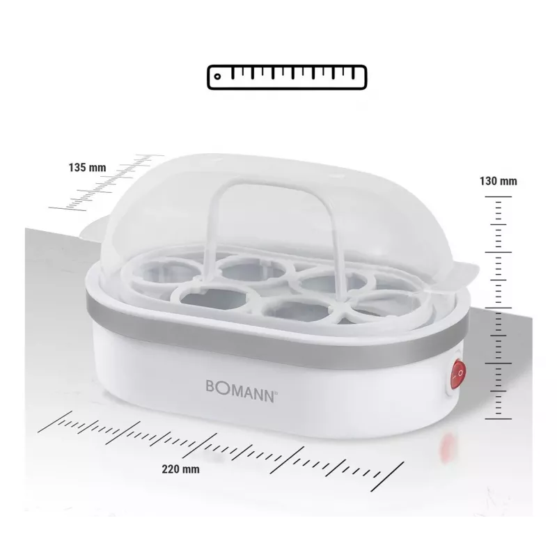 Munankeitin Bomann EK 5022 CB 6 muna(a) 400 W hopea läpinäkyvä valkoinen