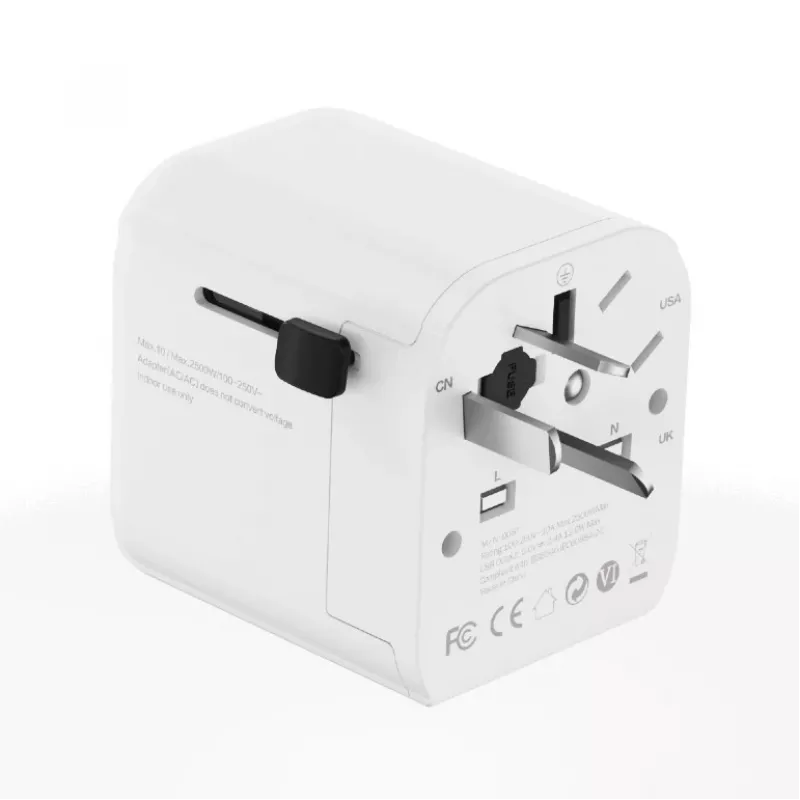Yleismatka-adapteri GEMBIRD TPA-EU2A12-01-W 12W USB-virtalähde kansainvälisiin pistorasioihin