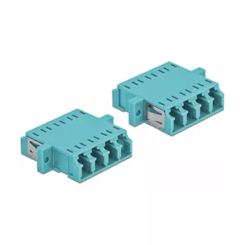 Delock 86541 LC Quad kuituoptinen liitin Multimode OM3, vaaleansininen, 2 kpl