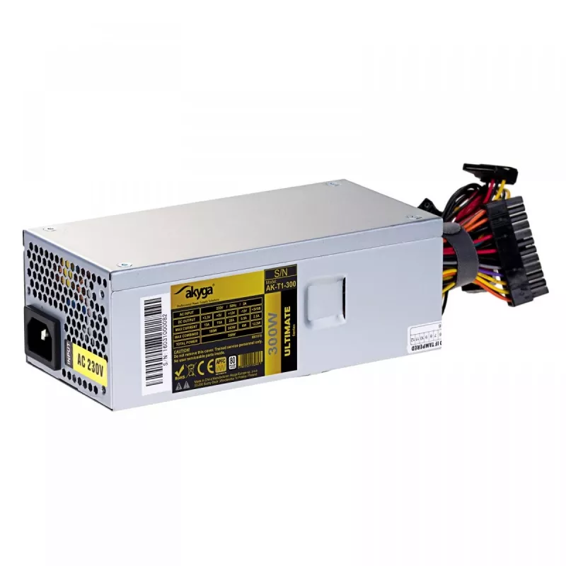 Akyga AK-T1-300 300 W TFX-virtalähde, aktiivinen PFC, 80 mm:n tuuletin
