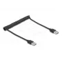 Spiraalikaapeli DeLOCK EASY-USB 2.0 Type-A uros Type-A uros 0,5 m–0,8 m musta