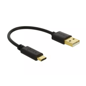 DeLOCK USB-latauskaapeli Type-A USB Type-C 15 cm musta