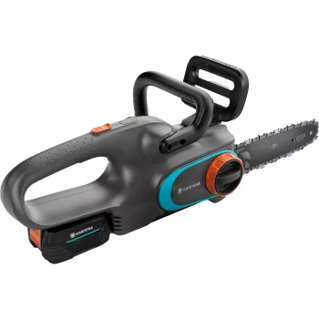 PowerSaw 250/18V P4A -akkuketjusaha valmis käyttöön -sarja (harmaa/turkoosi, Li-Ion akku 2,5Ah P4A, POWER FOR ALL ALLIANCE)