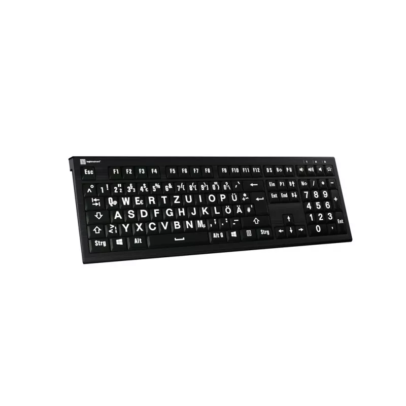 LogicKeyboard XL-Print Astra 2 White on Black DE (PC)