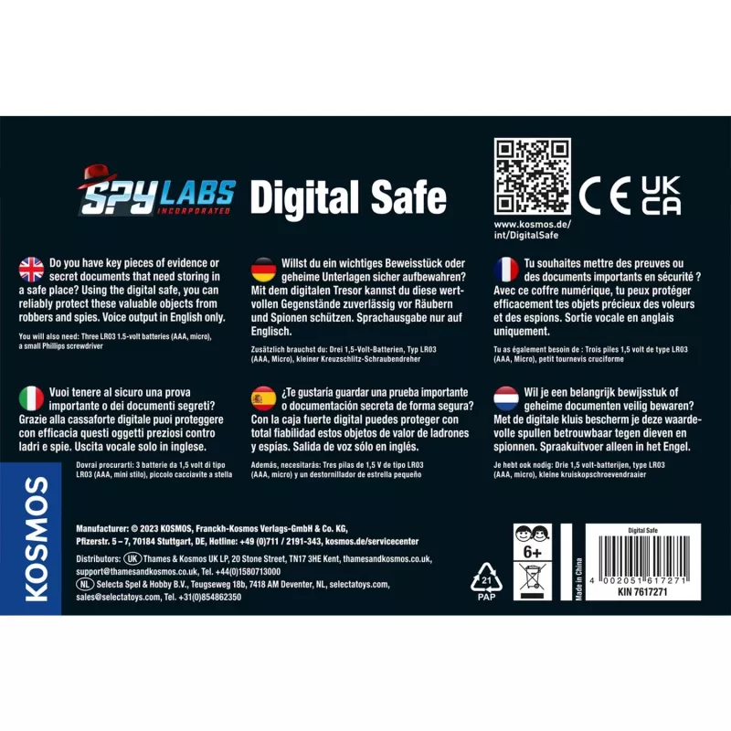 Spy Labs Incorporated Digital Safe, etsiväsarjat monikielinen versio