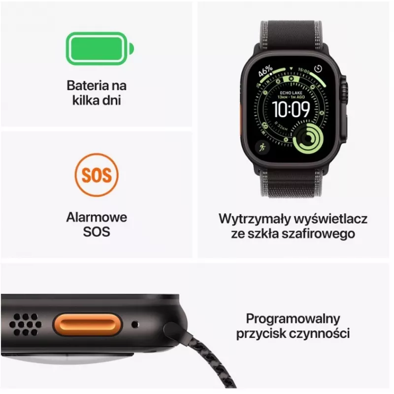 Älykello Apple Watch Ultra 3 GPS + Cellular 49 mm Black Titanium -kotelo Black Titanium Milanese Loop -rannekkeella Medium