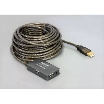 DeLock USB2.0 jatkokaapeli 10m aktiivinen 4-porttisella keskitimellä - keskitin - 4 x USB2.0 (82748)
