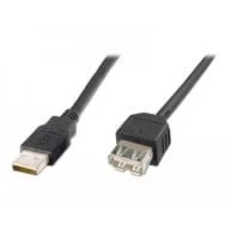Digitus ASSMANN Basic - USB-jatkokaapeli - USB Type-A, 4-napainen (uros) - USB Type-A, 4-napainen (naaras) - 3 m (USB/USB 2.0) - valettu - musta (AK-300200-030-S)