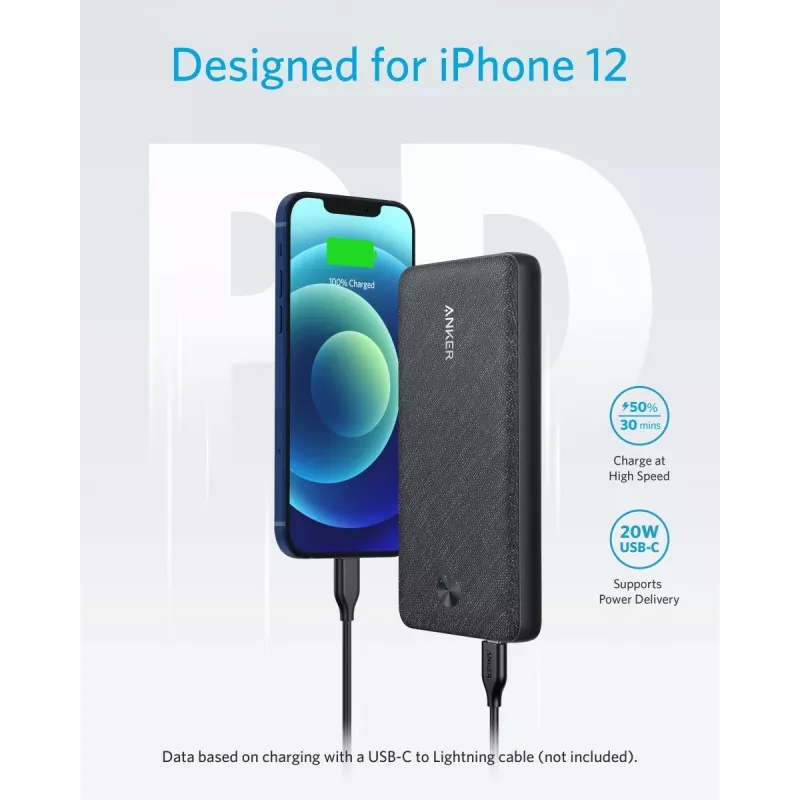 VARAVIRTALÄHDE USB 20000MAH musta/A1365G11 ANKER
