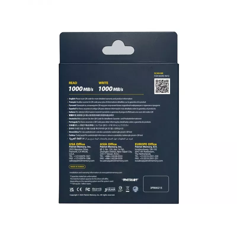 Patriot Memory Transporter Lite 2 TB USB Type-C 3.2 Gen 2 (3.1 Gen 2) (PTPL2TBPECB) musta