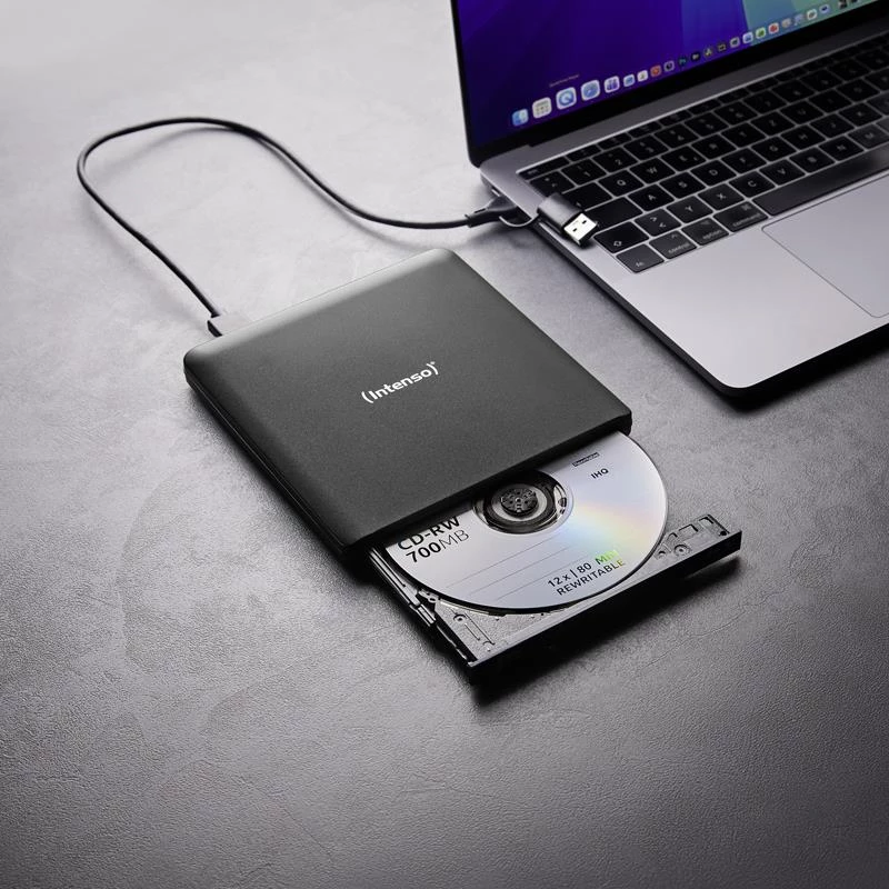 Intenso EOD 500BD Slim ulkoinen Blu-ray-poltin, USB 3.2 Gen 1, musta