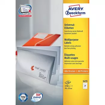 Avery-Zweckform 3479 tarrat valkoinen paperi 70x32mm pysyvä liima