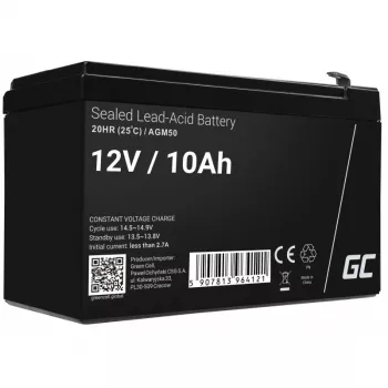 UPS-akku Green Cell AGM50 12 V 10 Ah VRLA AGM, 65×151×95 mm, 2,45 kg, musta
