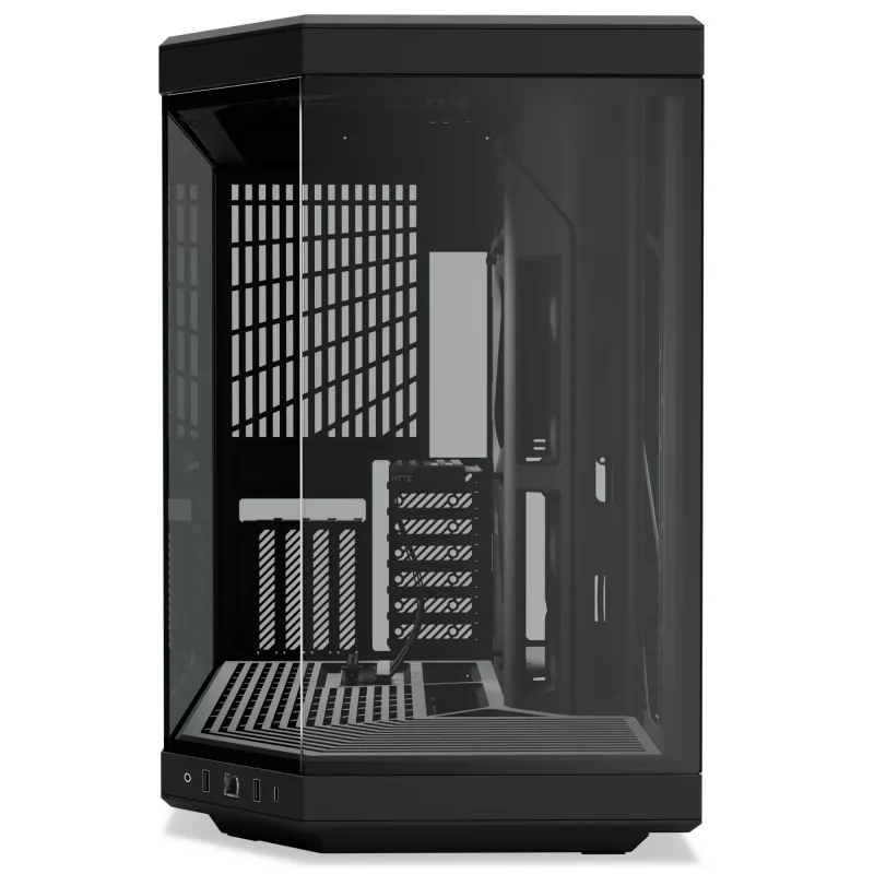 HYTE Y70 CS-HYTE-Y70-B Midi Tower -tietokonekotelo, E-ATX, karkaistu lasi, Pitch Black