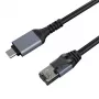 Verkkokaapeli CAT6 UTP, USB Type-C - RJ45, 7,5 m