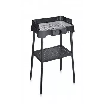 Severin PG 8594 pöytäsähkögrilli — 2000 W, suorakaiteen muotoinen ritilä, musta