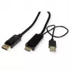 ROTRONIC-SECOMP Roline - videokaapeli - HDMI, USB (vain virta) uros - DisplayPort uros - 2 m - suojattu - musta - tukee 4K 60 Hz (384