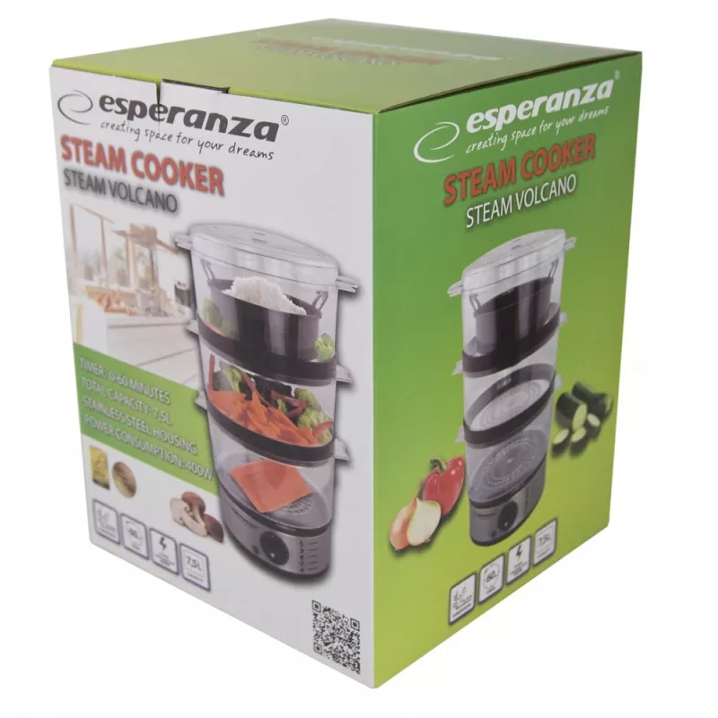 Esperanza Steam Volcano EKG009 höyrykeitin, 3 koria, 400 W