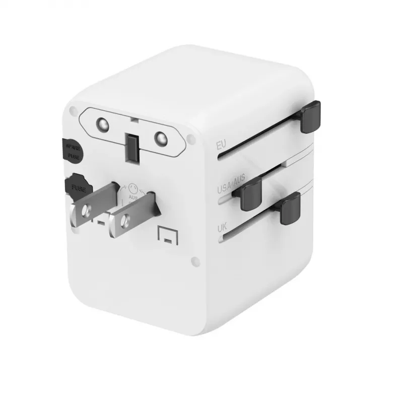 Matkavirtalähde GEMBIRD TPA-1A2C20-01-W — 20 W, USB-A (18 W) + 2× USB-C (20 W), pistoke tyyppi E, valkoinen