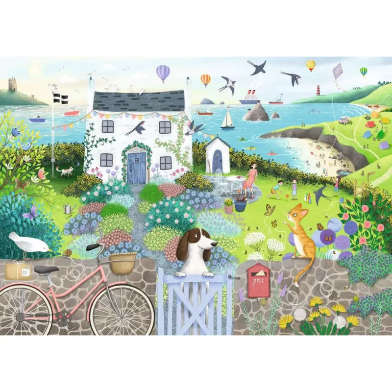 Palapeli Ravensburger Coastal Cottage 1000 palaa, 700 mm leveä, 2 mm paksu