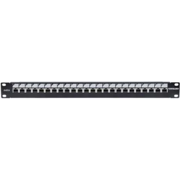 Intellinet patch-paneeli, Cat6, UTP, 24 porttia, 1U, lukitustoiminto, Top-Entry-LSA-kytkentälista, musta