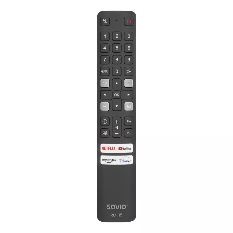 SAVIO RC-15 -yleiskaukosäädin TCL SMART TV:lle, IR langaton, musta, kantama 10 m