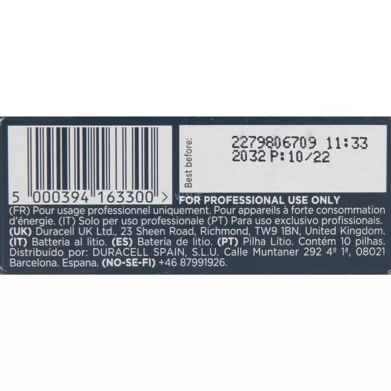 Litiumparisto Duracell CR2 3V (malli 163300) kameroihin ja elektroniikkaan