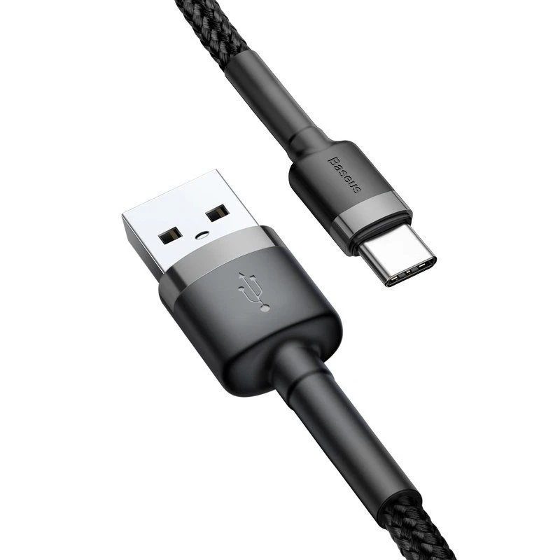 Baseus Cafule USB USB-C 3A 1m (harmaa-musta)