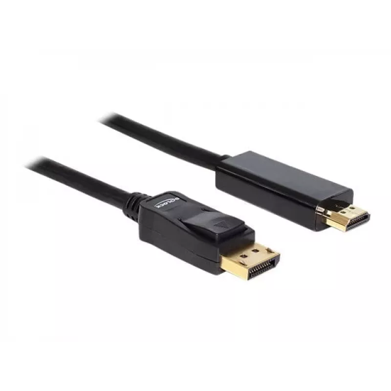 Delock kaapeli DisplayPort 1.1 uros > High Speed HDMI-A uros passiivinen 2 m musta (82587)