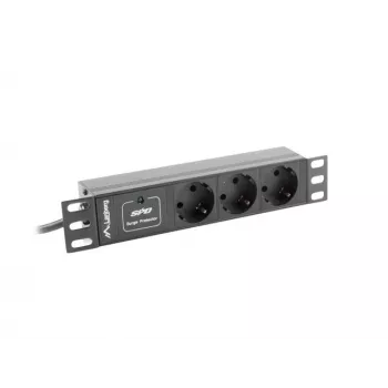 Lanberg PDU-03F-0200-BK virranjakoyksikkö (PDU) 1U musta 3 AC-lähtöä (PDU-03E-0200-IEC-BK)