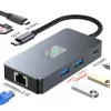TB-sovitinkeskitin USB-C (7-in-1) HDMI USB SD/TF RJ45 (2500 Mbit/s) PD