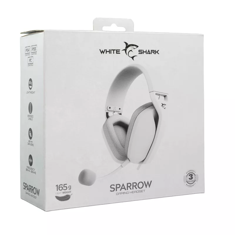 Kuulokkeet White Shark GH-2443 Sparrow valkoinen