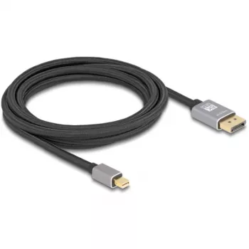 Delock - DisplayPort-kaapeli - Mini DisplayPort (M) - DisplayPort (M) - DisplayPort 1.4 - 3,0 m - tukee 8K 60 Hz - musta, harmaa (81093)