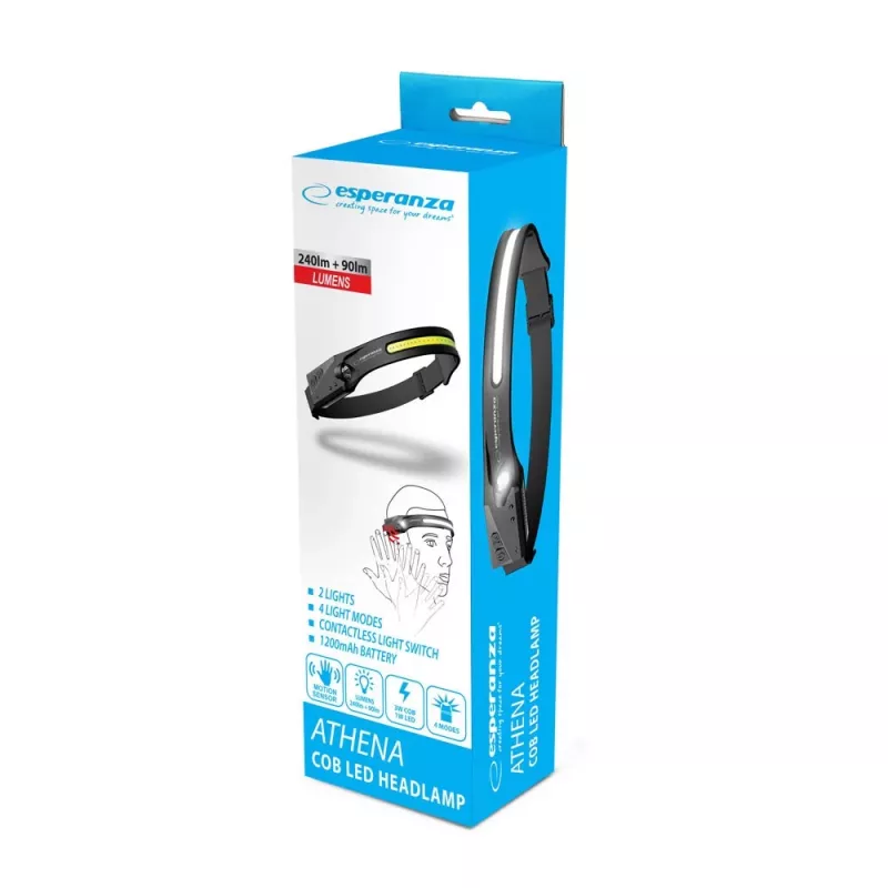 Esperanza EOT067 taskulamppu musta, otsalamppu LED
