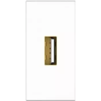 Kindermann Konnect flex 45 click - modulaarinen faceplate-snap-in - USB 2.0 Type-A - valkoinen, RAL 9010