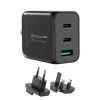 Seinänalaturi Tellur TLL151451 65W, 3-porttinen (2x USB-C, 1x USB-A)