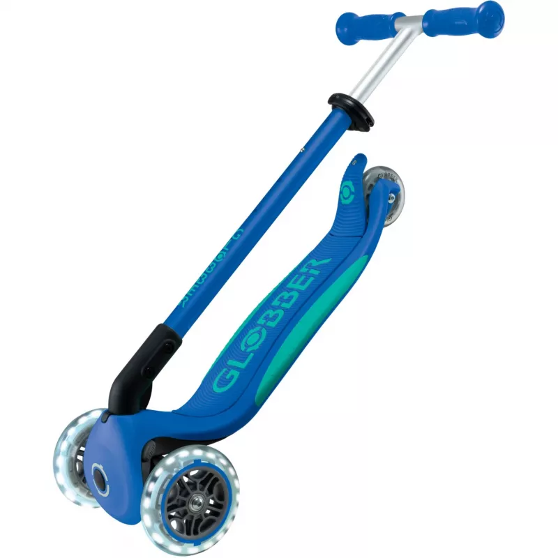 Primo Foldable Plus Lights, skootteri tummansininen/turkoosi