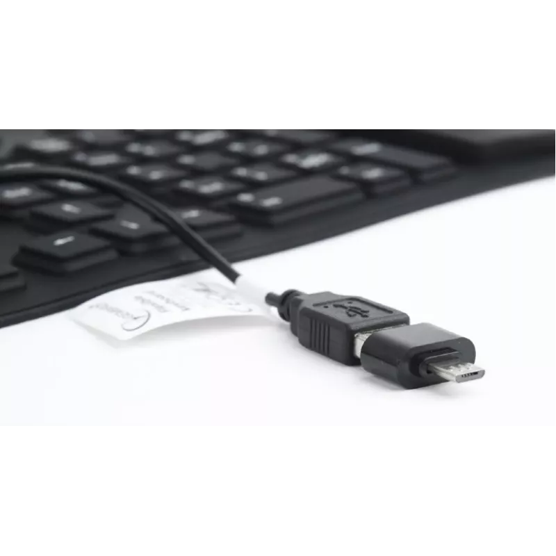Silikoninäppäimistö USB+PS/2 musta