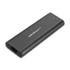 Qoltec 50312 M.2 NVMe SSD -kotelo, USB Type-C, musta