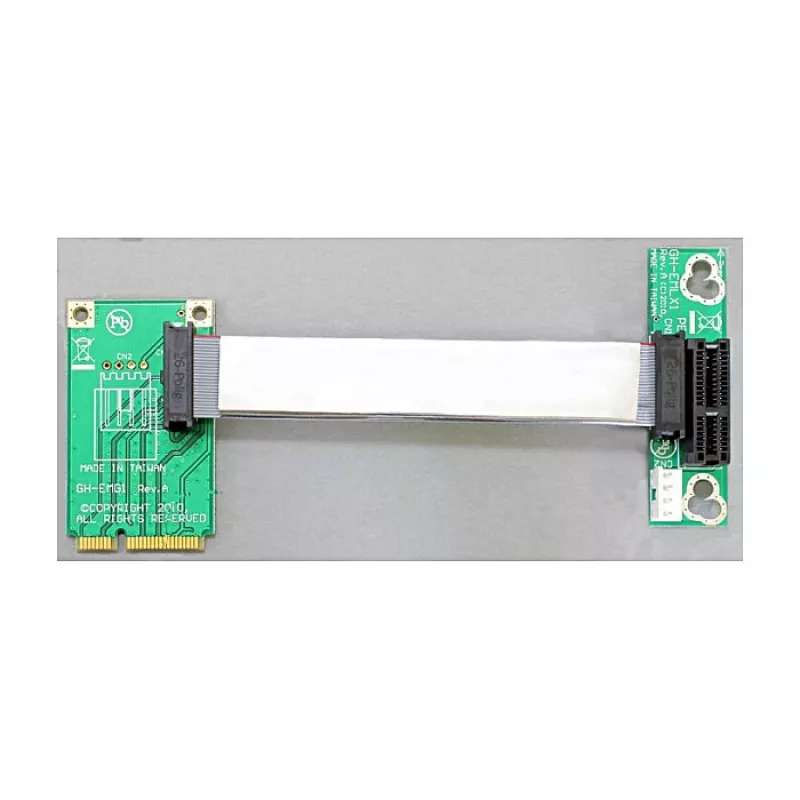 Riser-kortti Mini PCI Express > PCI Express x1 vasemmalle suunnattu
