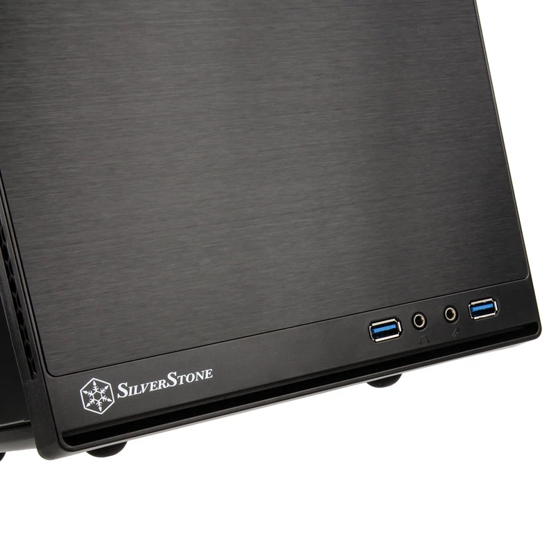 SilverStone SUGO 13 - Desktop - Mini-DTX - ilman virtalähdettä (AT / PS/2) - musta - USB/audio (SST-SG13B-Q)